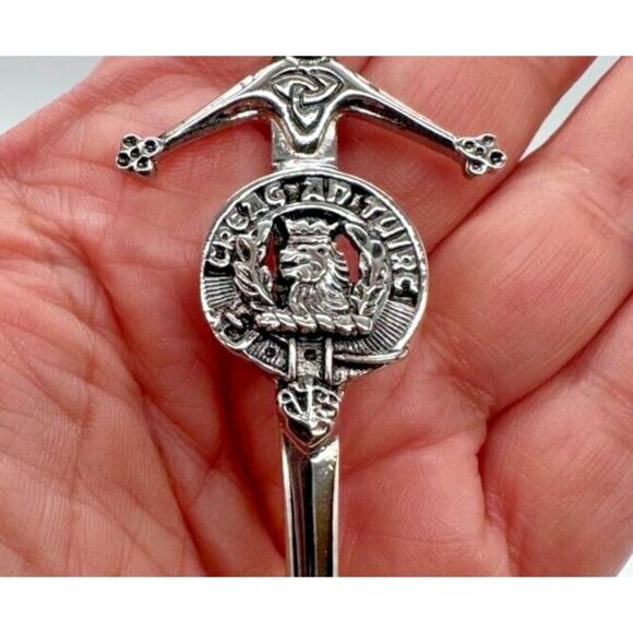 APS Scotland MacLachlan Clan Crest Kilt Pin Lion Head Crown Sword Creag An Tuirc - Picture 1 of 10